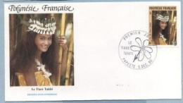 1990 DECEMBRE 05 Enveloppe1er Jour  LE TIARE TAHITI 28 FRANCS - Brieven En Documenten