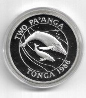 1149q: WWF- Münze Tonga 1986, Buckelwal PP 28,28 Gramm Proof - Tonga