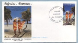 1990 SEPTEMBRE 27  Enveloppe1er Jour  JOURNEE MONDIALE DU TOURISME 8 FRANCS - Brieven En Documenten