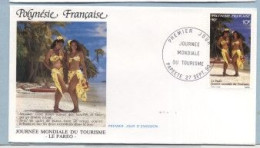 1990 SEPTEMBRE 27  Enveloppe1er Jour  JOURNEE MONDIALE DU TOURISME 10 FRANCS - Brieven En Documenten