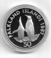1149u: WWF- Münze Falkland- Inseln 1987, Wiesenweihe PP 28,28 Gramm Proof - Falkland