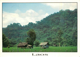 CPSM Format Spécial-Lao-Laos-Rice Farming In Oudomxai-Beau Timbre-RARE      L2279 - Laos