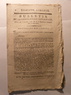 BULLETIN CONVENTION NATIONALE De 1795 - RAPPORT GILLET ARMEES - SCHERER PYRENEES ORIENTALES - KERKUIT LANGLOIS - SARTHE - Gesetze & Erlasse