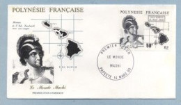 1990 MARS 14  Enveloppe1er Jour  LE MONDE MAOHI 58 FRANCS - Storia Postale