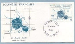 1990 MARS 14  Enveloppe1er Jour  LE MONDE MAOHI 71 FRANCS - Lettres & Documents