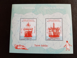 Fsat 2022 Taaf Antarctic ASTROLABE AURORA AUSTRALIS Adelie Boat Ship Navire Ms2v Mnh - Unused Stamps