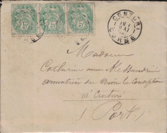 CORSE - CENTURI - LETTRE DU 1 MAI 1902 POUR VEUVE ALESSANDRINI ARMATRICE DU NAVIRE "LA CONCEPTION" A CENTURI PORT - AVE - 1877-1920: Semi-Moderne