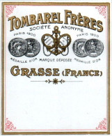 Etiquette Parfum Tombarel Frères à Grasse 6,6 Cm X 8,1 Cm En Superbe.Etat - Etiquetas