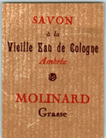 Etiquette Parfum Savon à La Vieille Eau De Cologne Ambrée Molinard à Grasse 5 Cm X 6,8 Cm En TB.Etat - Etichette