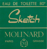 Etiquette Parfum Sketch Eau De Toilette Molinard Paris-Grasse 6,1 Cm X 6,6 Cm En Superbe.Etat - Etichette