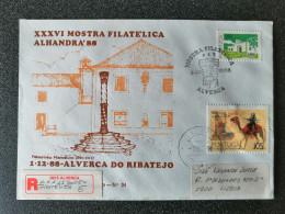 Portugal Lettre Recommandée Cachet Commémoratif  Expo Philatelique Alverca Do Ribatejo 1988 R Cover Event Pmk Stamp Expo - Annullamenti Meccanici (pubblicitari)