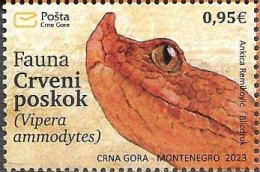 MONTENEGRO,2023, MNH, FAUNA, REPTILES, SNAKES, RED NOSE-HORNED VIPER, 1v - Serpents