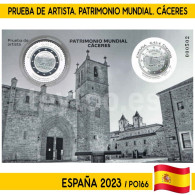 P0166# España 2023. PA Patrimonio Mundial. Cáceres Con Sello De Plata - Prove & Ristampe