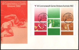 AUSTRALIA BRISBANE 1982 - XII COMMONWEALTH GAMES - SHEET - BADMINTON POSTMARK - G - Badminton