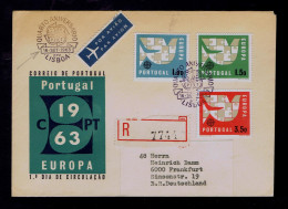 Gc7775 PORTUGAL CEPT Issue Set Fdc 1963 Pmk Lisboa Mailed Frankfurt - 1963