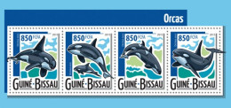 Guinea Bissau 2015, Animals, Dolphins III, 4val In BF - Dauphins