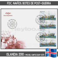 B0885# Islandia 2010. FDC Navíos. Botes De Post Guerra I (N) MI#1269-1270 - FDC