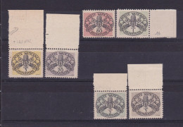 1946 Vaticano Vatican SEGNATASSE RIGHE LARGHE CARTA BIANCA Serie Di 6 Valori MNH** - Postage Due