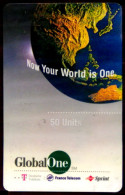 SCHEDA TELEFONICA PHONECARD INTERNAZIONALE GLOBAL ONE GLOBE 50 UNITS 12/98 - Openbare Reclame