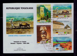 Gc7781 Rep. TOGOLAISE Agriculture Manual Cow Plowing Animal /labour Attele /amitié Germano-Togolaise Pont Coton Fontaine - Omslagen