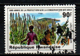 RWANDA - 1980 - Soil Conservation Year - Bean Cultivation - USATO - Used Stamps