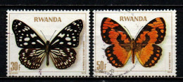 RWANDA - 1979 - Butterflies: Danaus Limniace, Byblia Acheloia - USATI - Usados