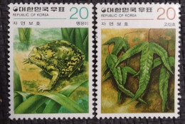 BD)KOREA, CONSERVATION, KALOULA BOREALIS AMPHIBIAN, GORANCH FERN PLANT, MNH - Korea (Noord)