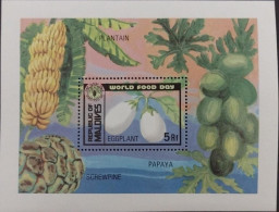 BD) 1981, MALDIVES, WORLD FOOD DAY, AUBERGINES, MNH - Maldivas