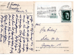 58452 - Deutsches Reich - 1937 - 6Pfg Hitler / Kulturspende EF A Kte (li Buegig) DRESDEN - ... -> Berlin - Lettres & Documents