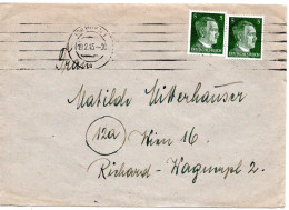 58476 - Deutsches Reich - 1945 - 2@5Pfg Hitler A OrtsBf WIEN - Lettres & Documents