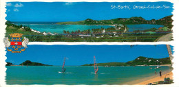 CPSM Format Spécial Panoramique-Saint Barthélemy-Grand Cul De Sac-Beau Timbre      L2279 - Saint Barthelemy