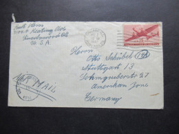 USA 1947 Luftpost Zensurbeleg / Stempel US Civil Censorship "B" FFM / Chicaco Ill. Irving Parks Sta. Nach Stuttgart 13 - Cartas & Documentos