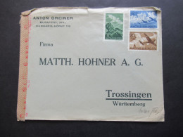 Ungarn Horthy Fliegerfonds (III) 1942 Auslandsbrief Nach Trossingen Zensurbeleg OKW Zensur Und Verschlussstreifen - Storia Postale