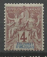 ANJOUAN  N° 3 NEUF*   TRACE DE CHARNIERE / Hinge / MH - Unused Stamps