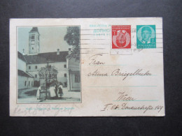 Jugoslawien 1938 Bildganzsache Motiv Iz Zagreba Mit Zusatzfrankatur Auslandsverwendung Nach Wien Mit Viel Inhalt - Enteros Postales