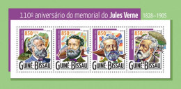 Guinea Bissau 2015, Jules Verne, Nautilus, Dirigible, 4val In BF - Duikboten
