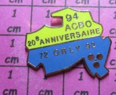 2219 Pin's Pins / Beau Et Rare / SPORTS / PETANQUE ACBO 20e ANNIVERSAIRE ORLY 72 92 - Pétanque