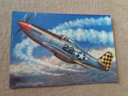 BELLE ILUSTRATION F. BERGESE ..."SERIE CHASSEURS 2E GUERRE MONDIALE ..NORTH AMERICAN P.51 MUSTANG" (re) - 1939-1945: 2ème Guerre