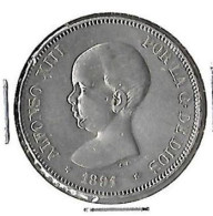 ESPAGNE  5 Pesetas ALPONSE XIII  1891 *91*  PG-M,  TTB+ - Monedas Provinciales