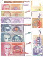 Yugoslavia 1991/94. 10 Pcs Used Banknotes XF FREE SHIPPING - Yougoslavie