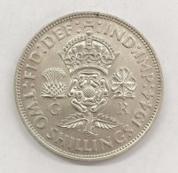 Gran Bretagna Great Britain UK George VI 2 Shillings 1944 KM#853 Q.fdc E.827 - J. 1 Florin / 2 Schillings