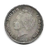 ESPAGNE  5 Pesetas ALPONSE XIII  1894 *94*  PG-V,  TTB+ - Provincial Currencies