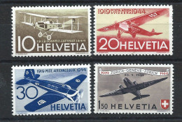 Suisse PA N°36/39** (MNH) 1944 - Avions Divers - Nuovi