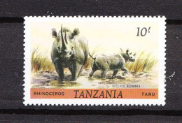 Tanzania    -  1980. Rinoceronti. Rhinos. MNH.  ( Dent. 14½  X 14½ ) - Rhinoceros