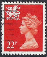 GREAT BRITAIN Wales 1990 QEII 22p Orange-Red Machin SGW56 FU - Pays De Galles