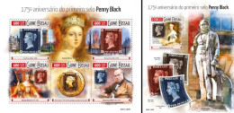 Guinea Bissau 2015, Penny Black, Rowland Hill, 5val +BF - Rowland Hill