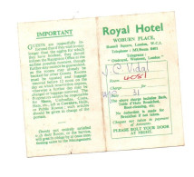 Public Rooms Table D'Hote Meales Royal Hotel Woburn Place London - Format : 10x12 Cm Déplié - United Kingdom