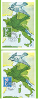 Colombe, Europa Allemagne 1958, Carte-maximum 164 + 165 - 1958