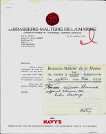 BRUXELLES    - S.A. Brasserie-Malterie De La Marine ( 2 Documents )  1964 + 1977 - Alimentaire