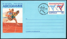 AUSTRALIA BRISBANE 1982 - XII COMMONWEALTH GAMES - ARCHERY - AEROGRAMME: ATHLETICS / SPRINT - G - Bogenschiessen